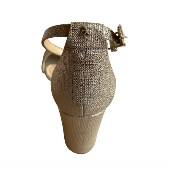 NEW Sam Edelman Yaro Block Heeled Open Toe Sandals Size 5 in Pewter Metallic - Picture 14 of 15